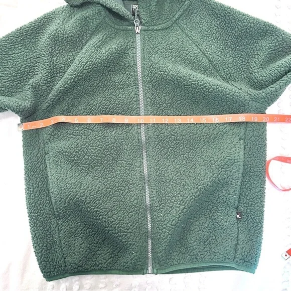 Eddie Bauer Women’s Green Raglan Fleece Hoodie Sz XS - Picture 3 of 9